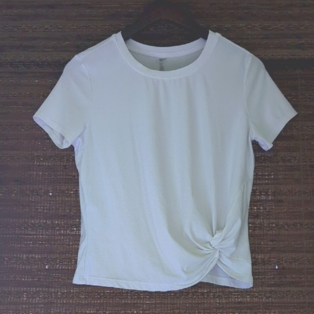 Beyond Yoga White Featherweight For A Spin Tee Size Medium Like New